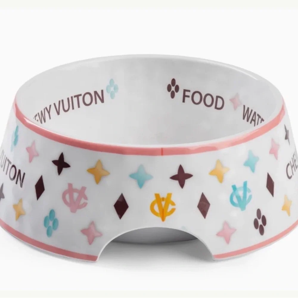 Large White Chewy Vuiton Bowl